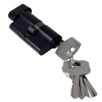 Цилиндр ключевой, ключ-барашек, 60 мм, 5 ключей, черный