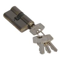 Цилиндр ключевой, ключ-ключ, 60 мм, 5 ключей, античная бронза
